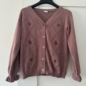 Jamie Kay Harlow Mauve embroidered Cardigan Sweater